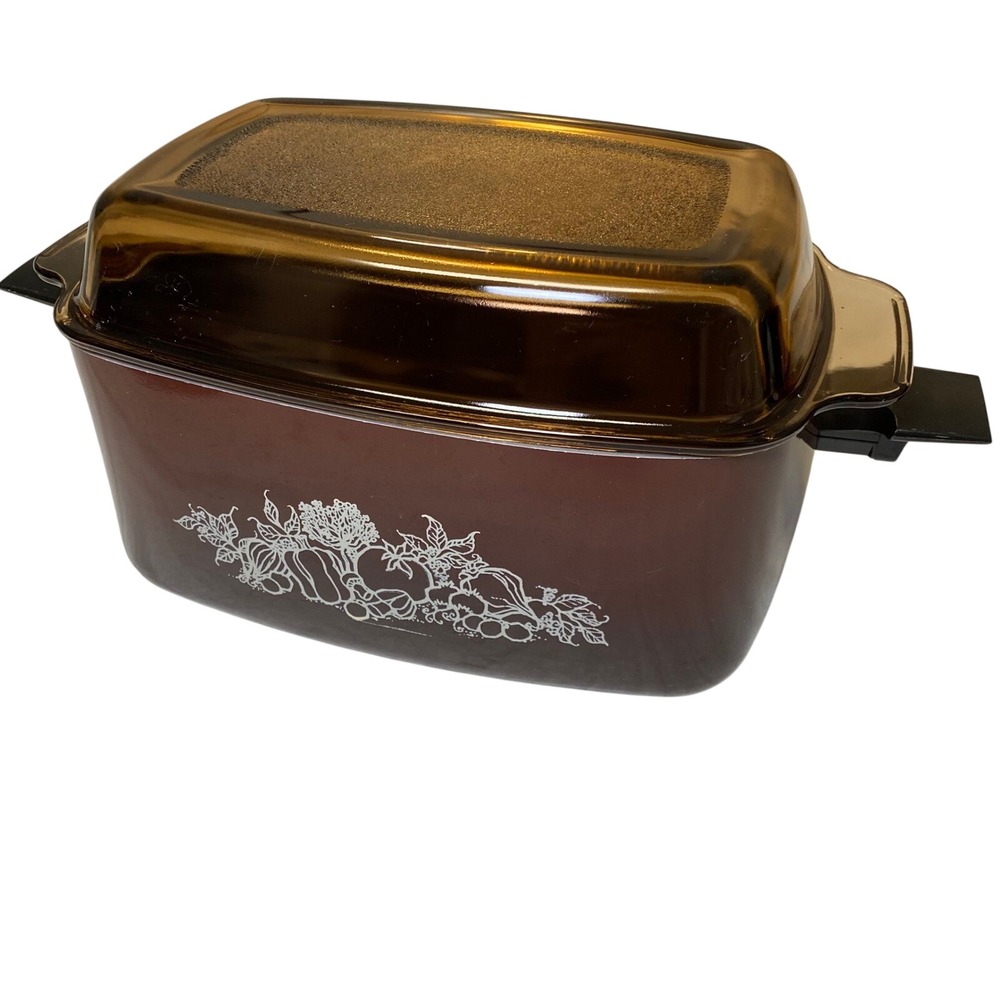 West Bend Autumn Harvest 4 Qt Slow Cooker Crock & Amber Glass Lid No Base As Is